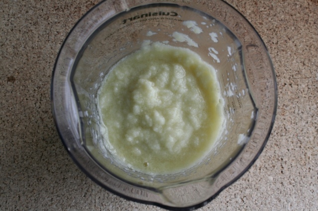 A paste after the immersion blender is done